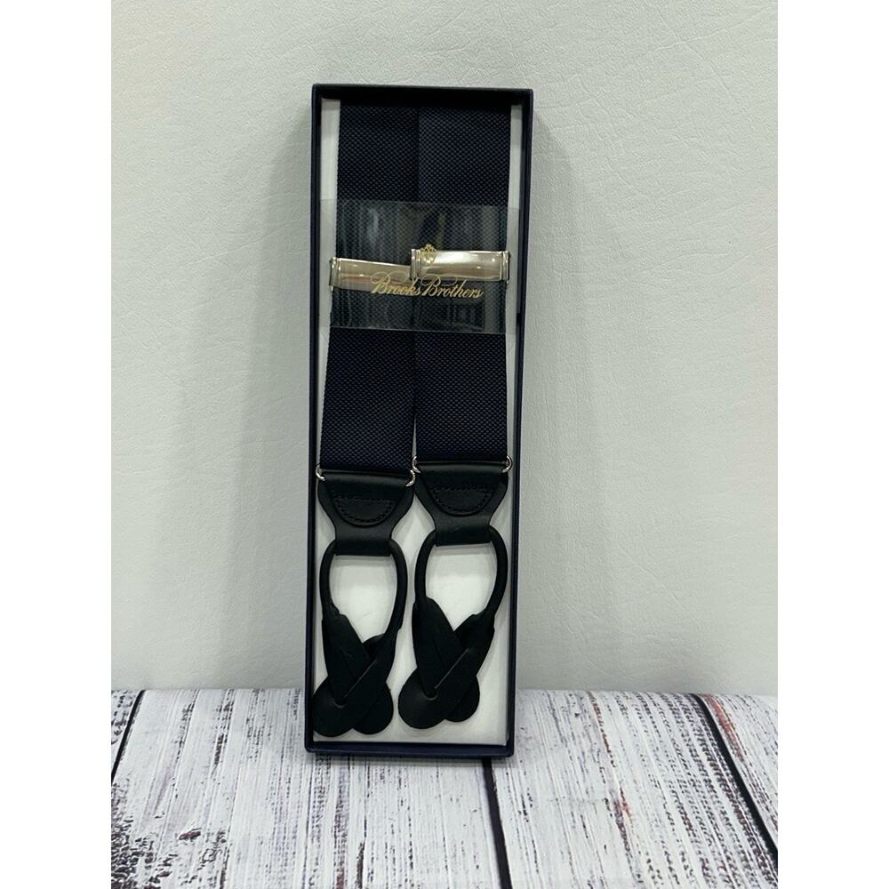 Brooks Brothers Solid Black Formal‎ Suspenders Le… - image 1